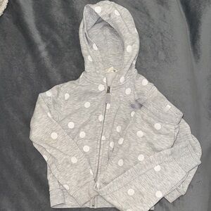 H&M Light Gray Kids Hoodie with White Polka Dots